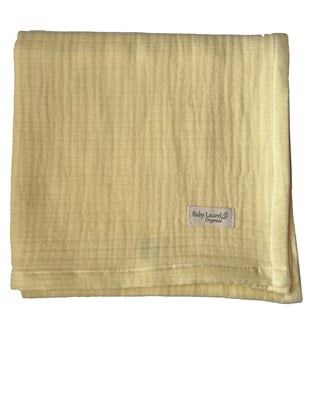 Nature Life-4 KAT Organik Müslin Battaniye 90x120-Light Yellow