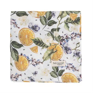 Orange On Branch - Organik Müslin Örtü 100X100