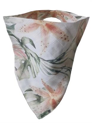 Pink Lilies-2 Kat Organik Müslin Salya Önlüğü 20x35