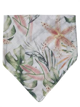 Pink Lilies-2 Kat Organik Müslin Salya Önlüğü 20x35