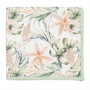 Pink Lilies - 4 KAT Organik Müslin Battaniye 90X120