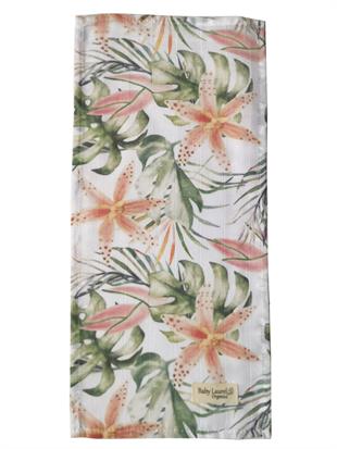 Pink Lilies-Organik Müslin Omuz Salya Bezi 50x25