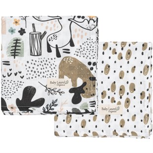 Smart Deer - Organik Müslin Örtü 80X80 2li Set