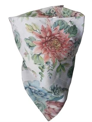 Succulent-2 Kat Organik Müslin Salya Önlüğü 20x35