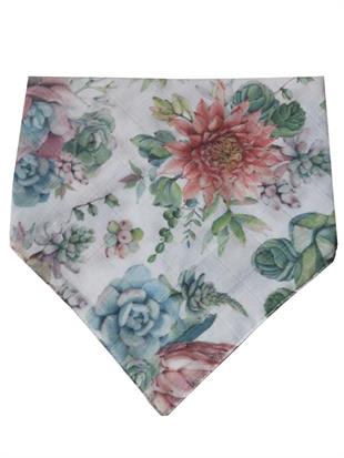 Succulent-2 Kat Organik Müslin Salya Önlüğü 20x35