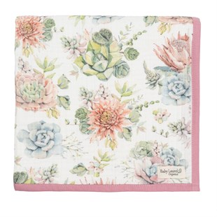 Succulent - 4 KAT Organik Müslin Battaniye 90X120