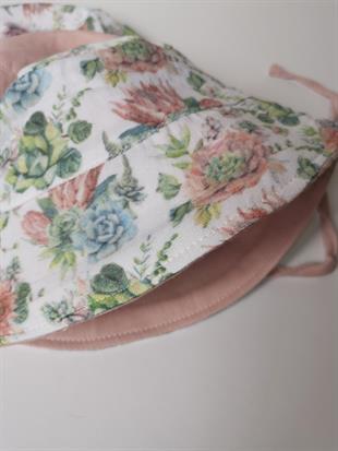 Succulent-Müslin Bucket Çift Taraflı Şapka