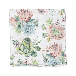 Succulent - Organik Müslin Örtü 100X100