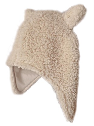 Teddy Kulaklı Krem Şapka-0-5 Yaş
