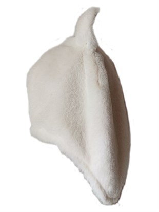 Toscana Tüylü Kulaklı Krem Şapka-0-5 Yaş