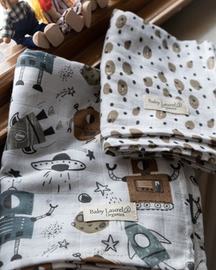 Toy Robots - Organik Müslin Örtü 80X80 2li Set