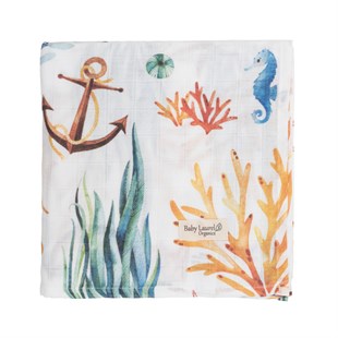 Under The Sea - Organik Müslin Örtü 100X100