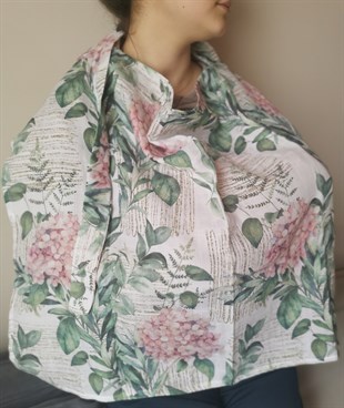 Vintage Hydrengea - Organik Müslin Emzirme Örtüsü 65X100