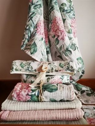 Vintage Hydrengea - Organik Müslin Örtü 100X100