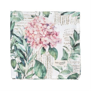 Vintage Hydrengea - Organik Müslin Örtü 100X100