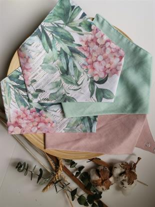 Vintage Hydrengea-2 Kat Organik Müslin Salya Önlüğü 20x35