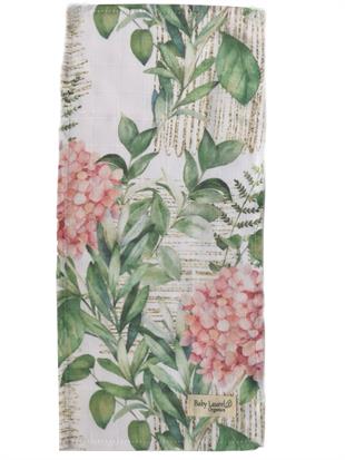 Vintage Hydrengea-Organik Müslin Omuz Salya Bezi 50x25