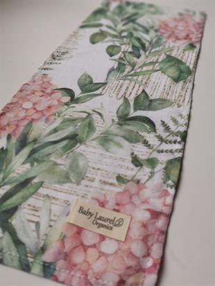 Vintage Hydrengea-Organik Müslin Omuz Salya Bezi 50x25