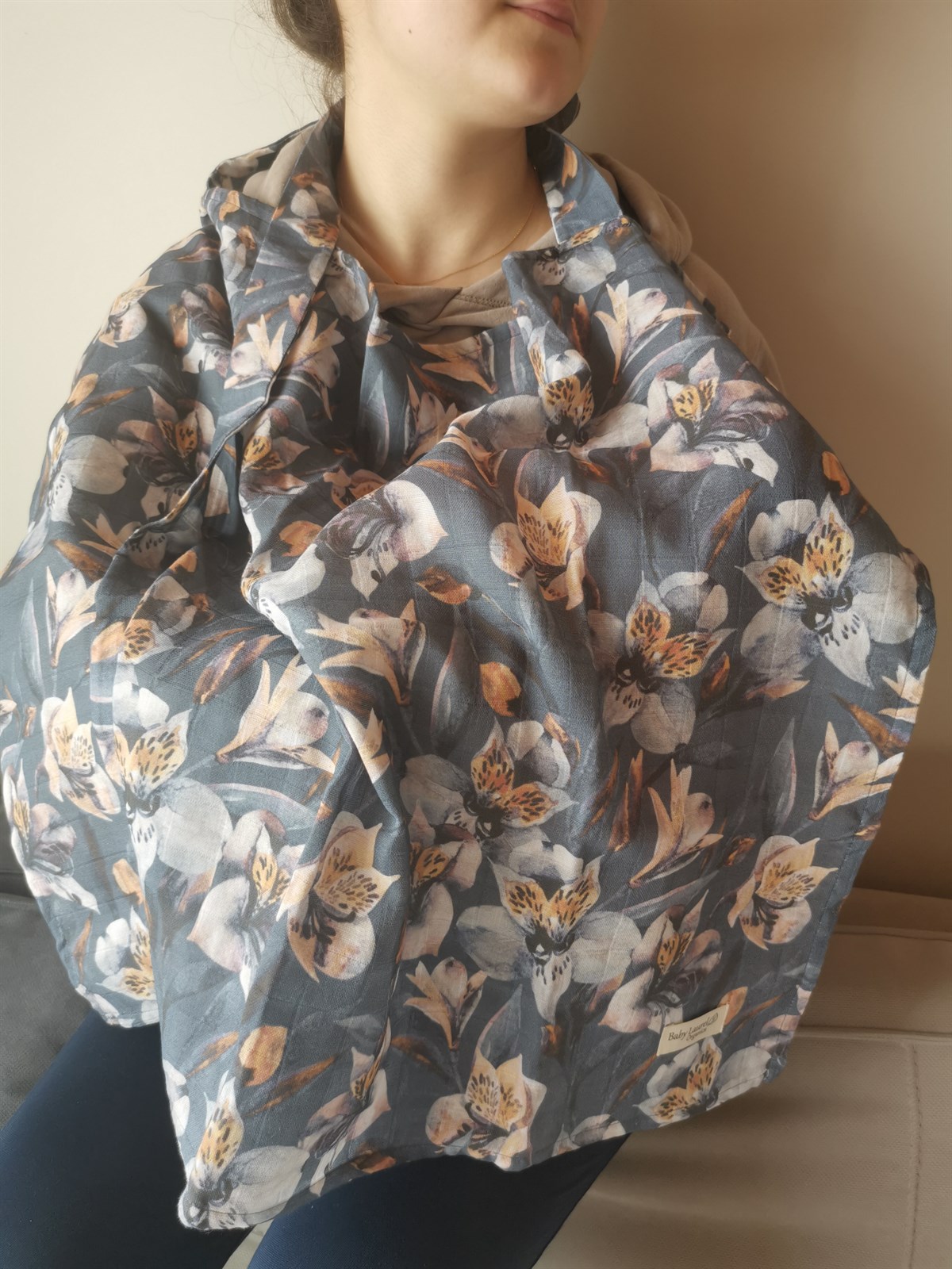 ALSTROEMERIA-Organik Müslin Emzirme Örtüsü 65X100