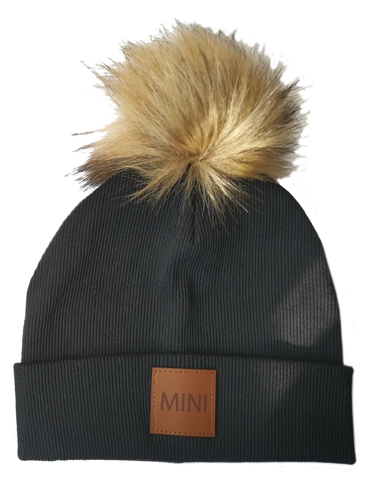 Bere Ponponlu Pamuk-Siyah Mini