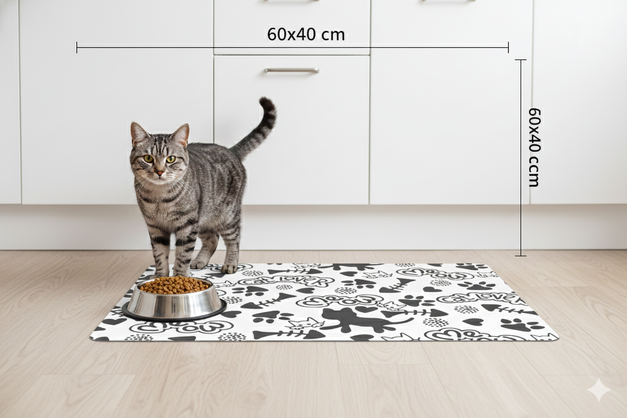 Cat Lover-Mama Su Kabı Matı 60x40