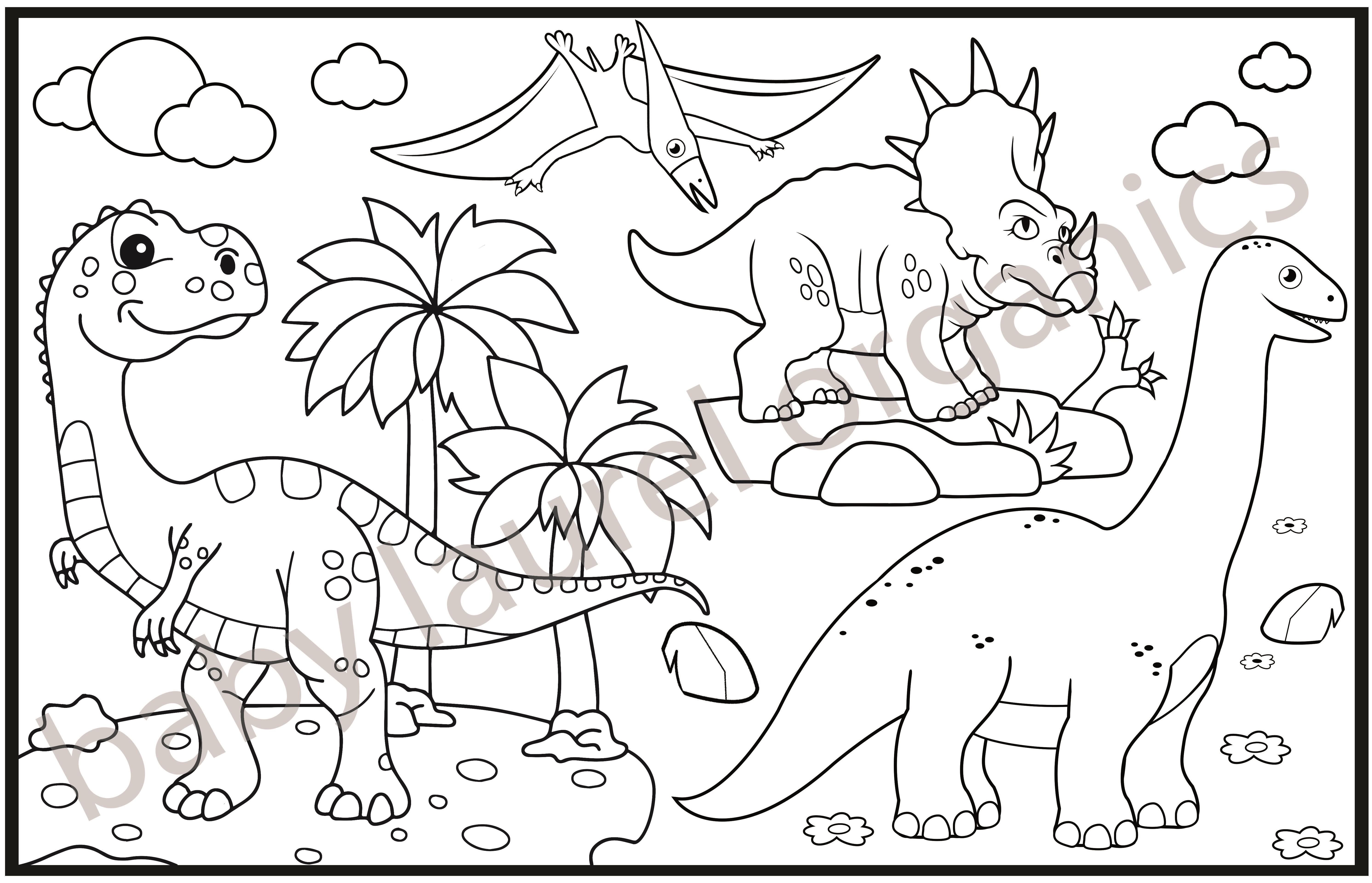 Dinazorlar Alemi Yıkanabilir Pano Tekli