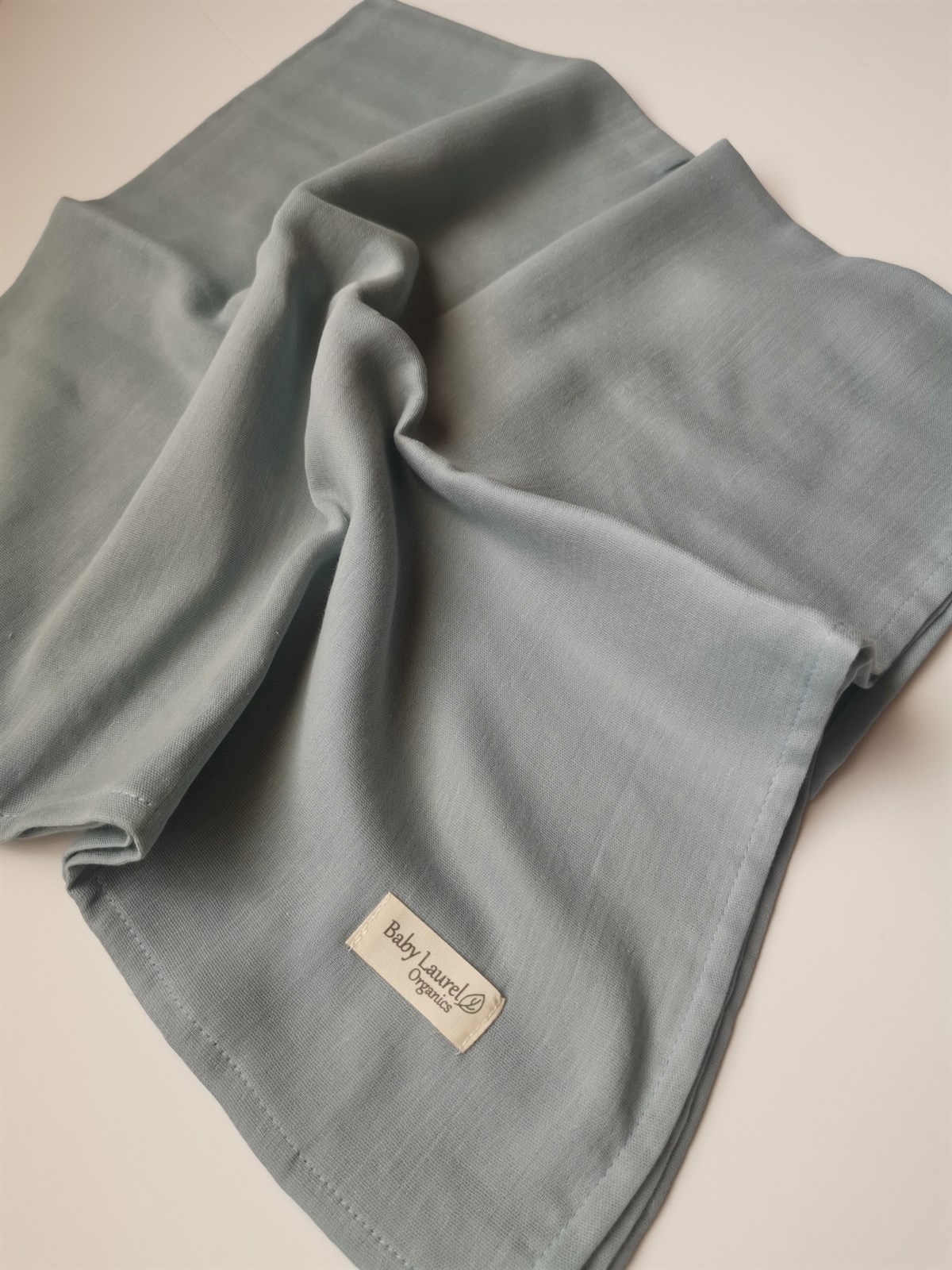 ELEGANCE-Organik Müslin Örtü 100x100-Soft Blue