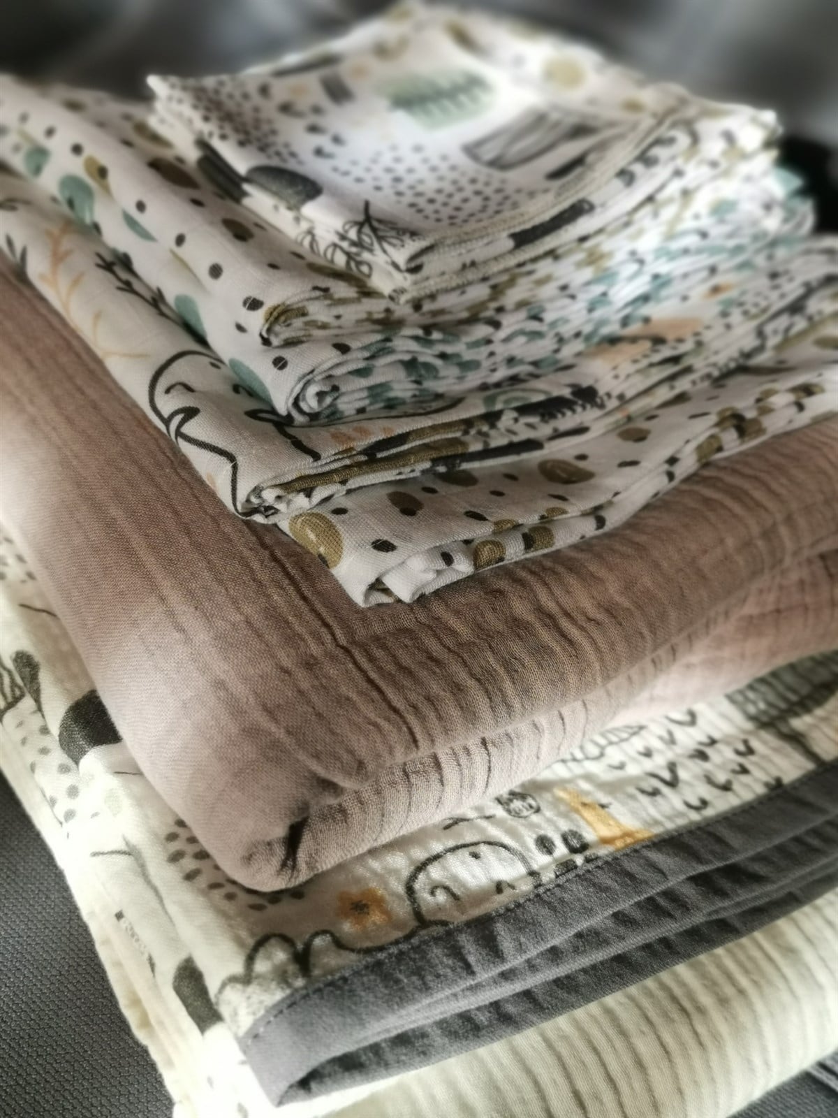SMART DEER-Organik Müslin Örtü 80X80 2'li Set