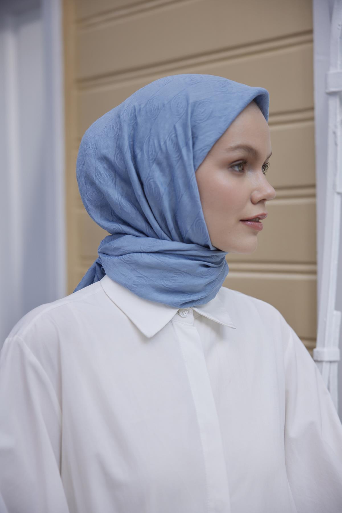 Şalland Viskon Jakar Eşarp Buz MaviŞLLNDVISKONJAKARESARPŞalland