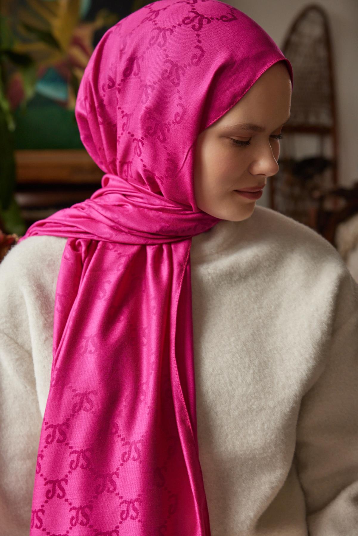 Şalland Yün Kaşmir Şal Fuşya PembeYUNKASMIRSAL1000Şalland