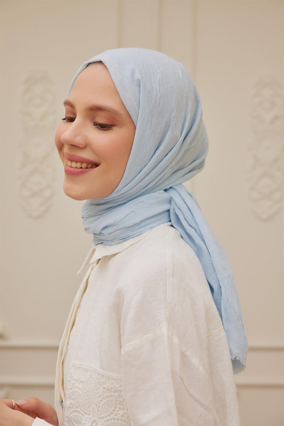 Viskon Kraş Şal Buz Mavivskkra0033Şalland