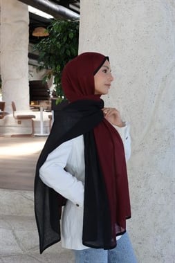 Şalland Müslin Degrade Şal Bordo - SiyahMUSLINDEGRADESAL1000Şalland