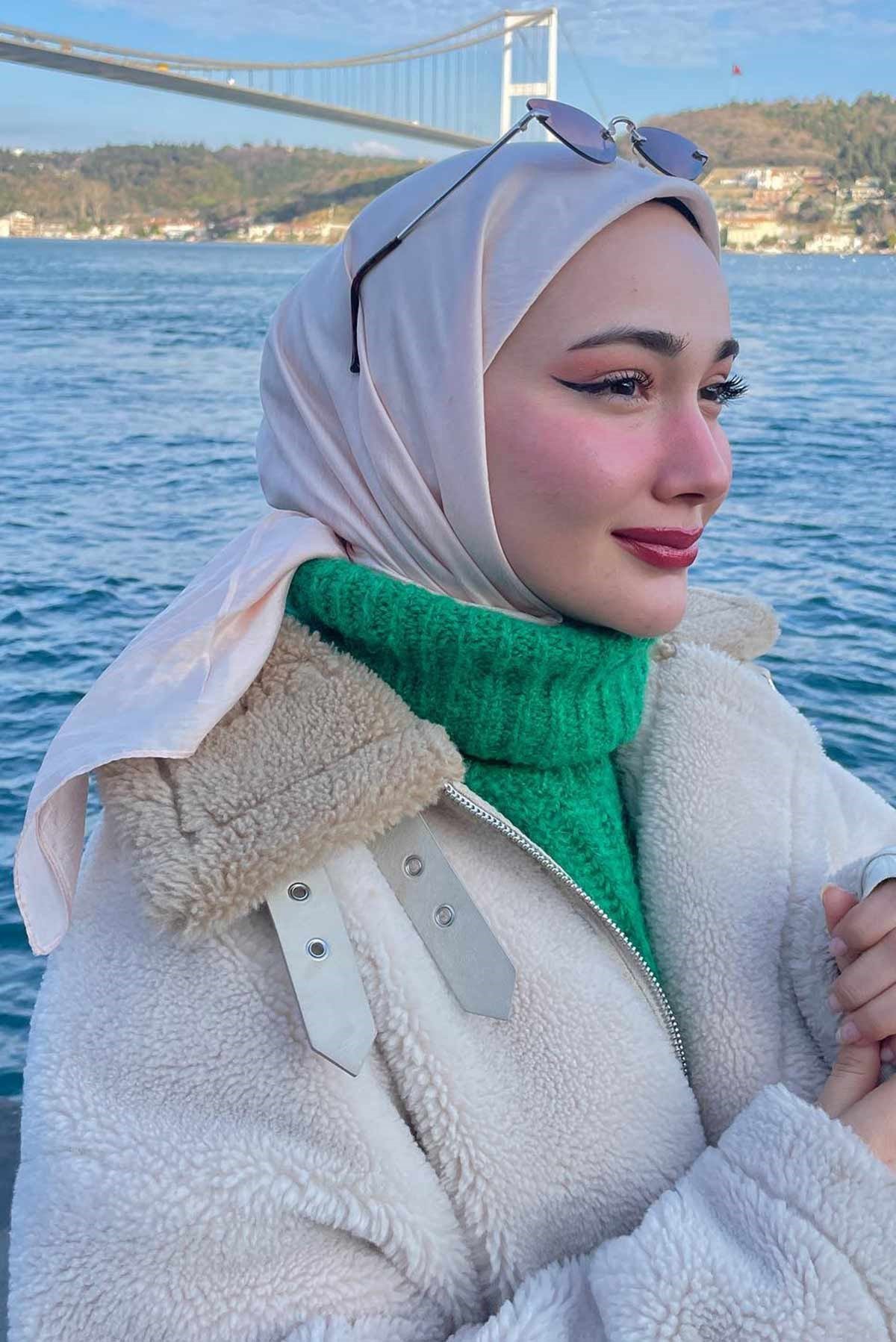 Düz İpek Viskon Eşarp Toz PembeDüzİpek036Şalland