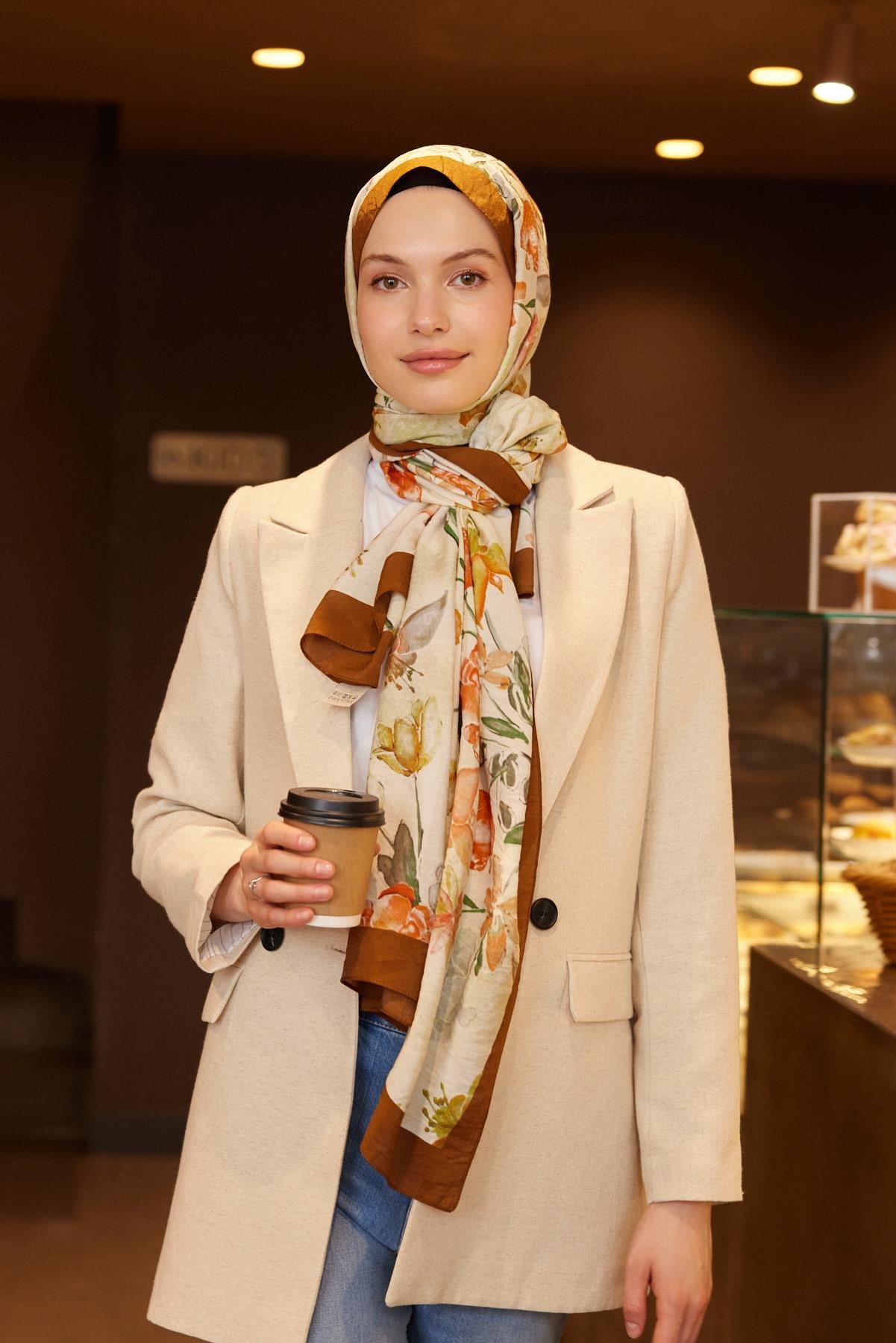 Şalland Baroq Desen Şal Soft Line KahveSALLANDBAROQSAL2000Şalland