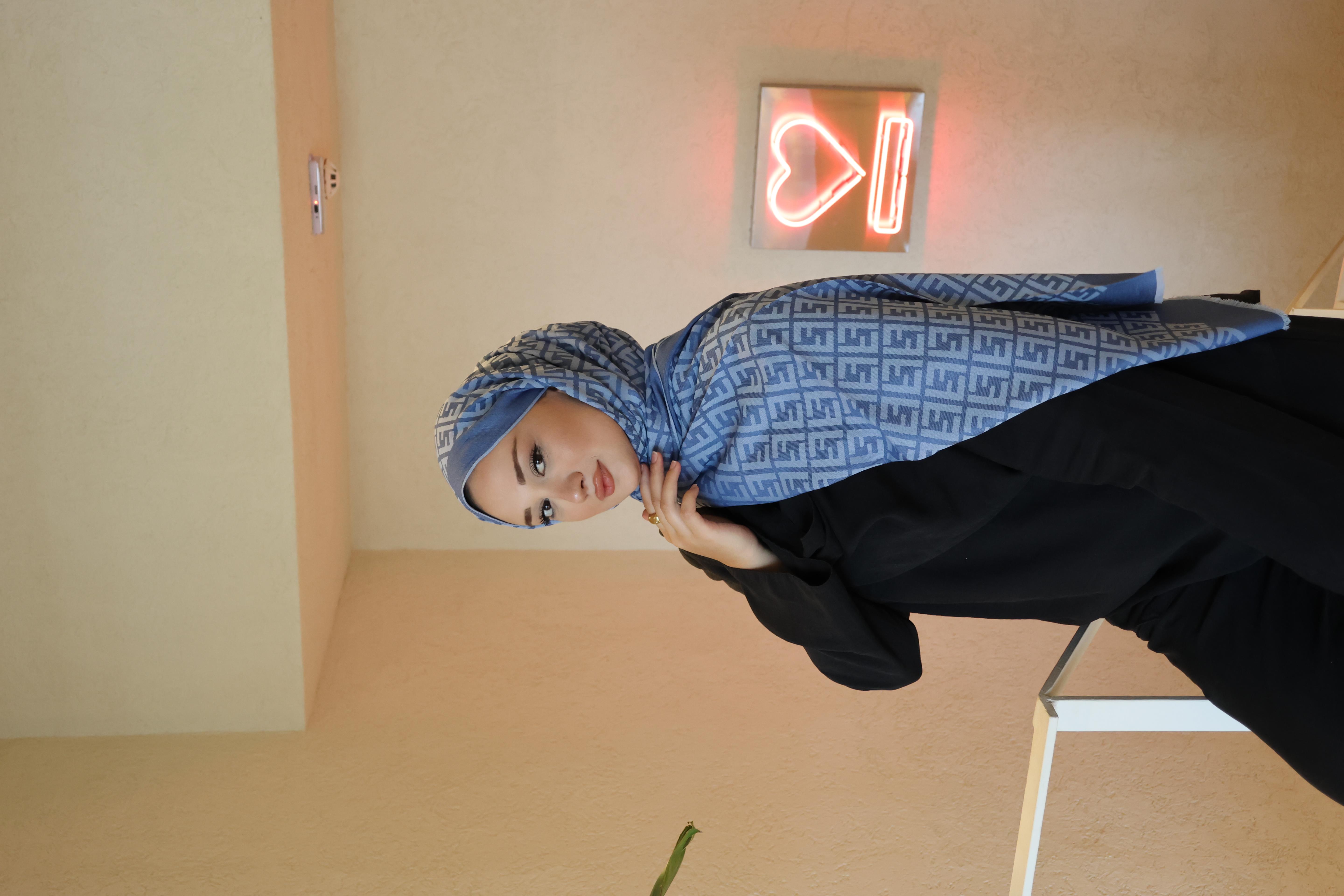 Şalland F Desen Yün Kaşmir Şal Buz MaviFDSNYUNKASMIRSAL1000Şalland