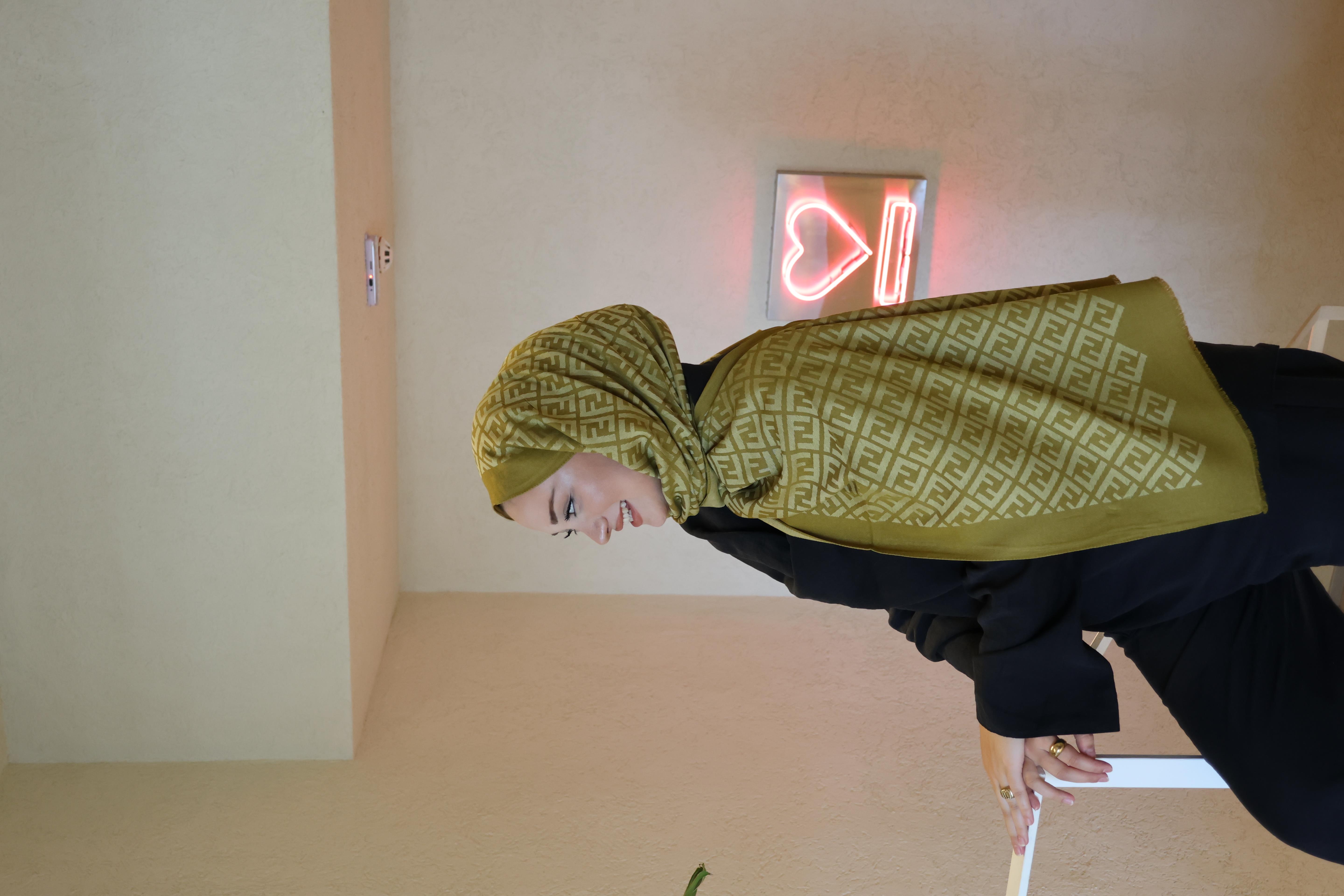 Şalland F Desen Yün Kaşmir Şal Yağ YeşiliFDSNYUNKASMIRSAL1000Şalland