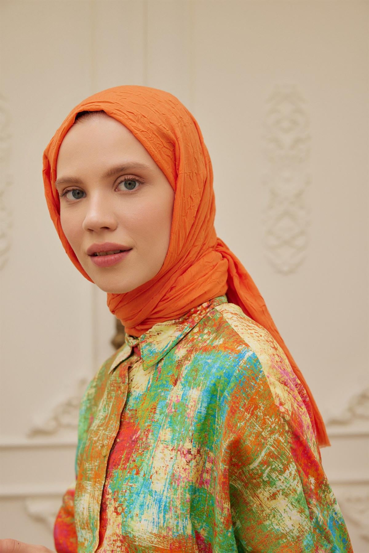 Viskon Kraş Şal Orangevskkra0029Şalland