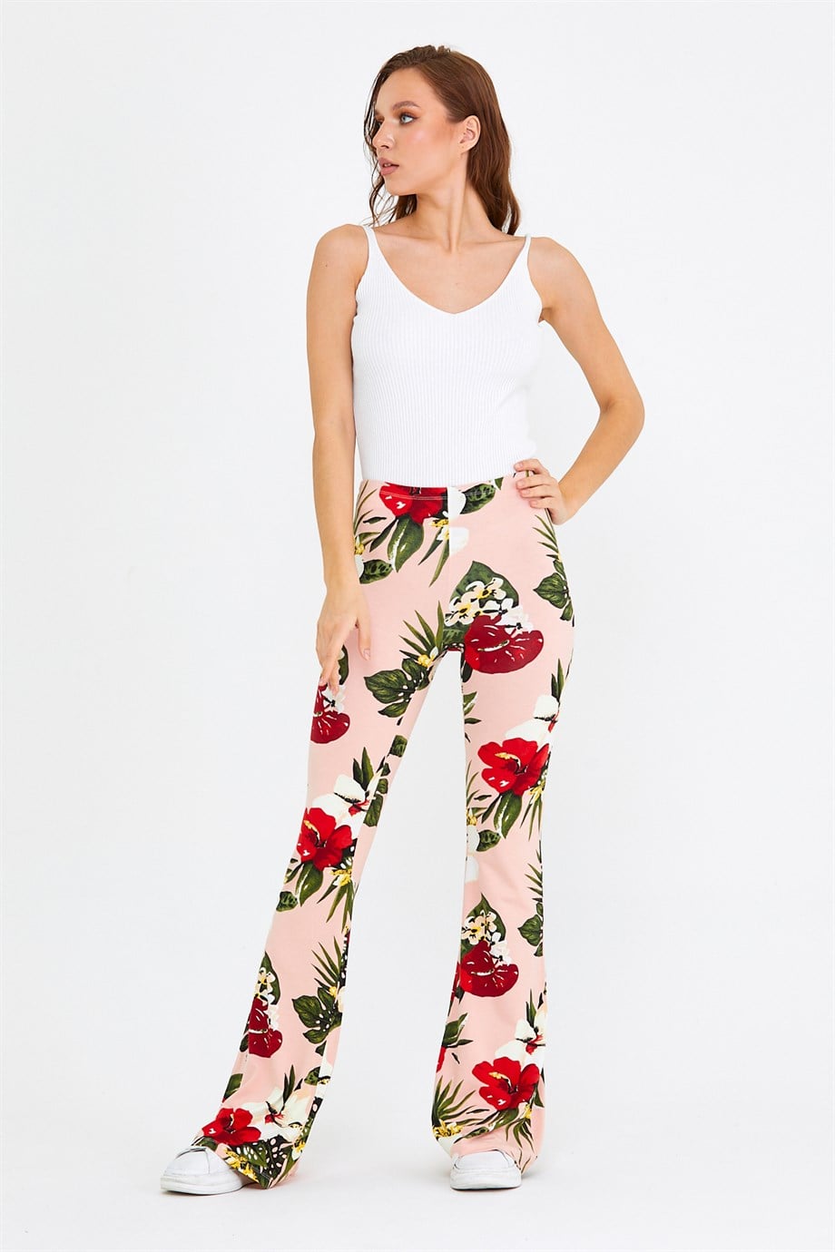 BRZ Collection Çiçek Desenli Kadın Pantolon