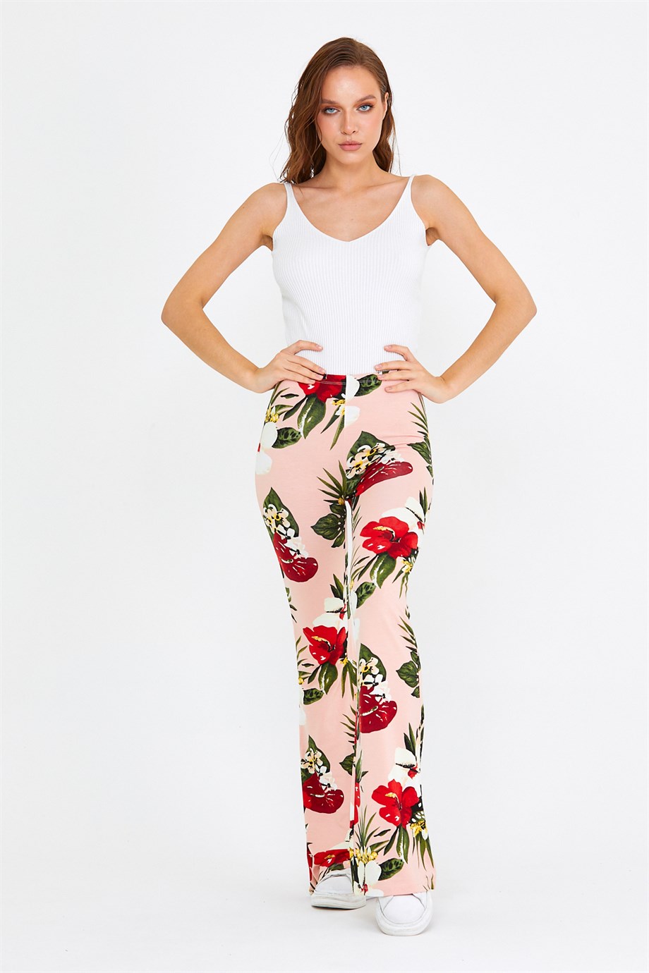 BRZ Collection Çiçek Desenli Kadın Pantolon