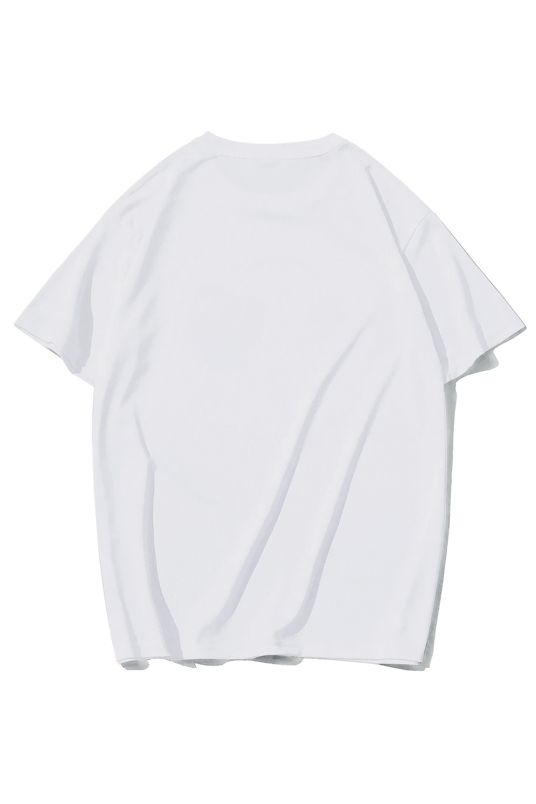 BRZ Collection Kadın Ciao Leopar Yıldız Desenli T-shirt Beyaz
