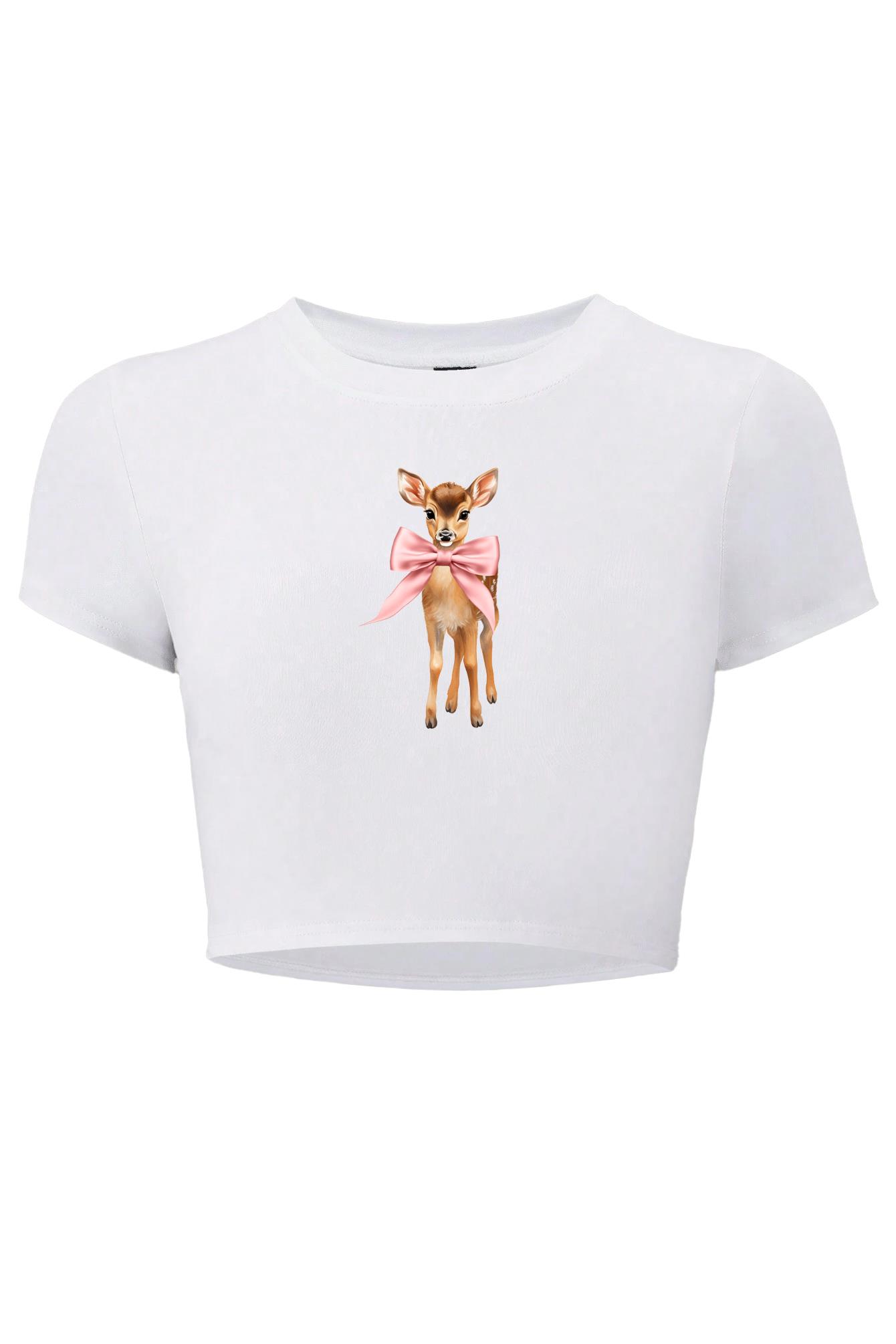 BRZ Collection Kadın Kurdele Ceylan Crop T-shirt Beyaz