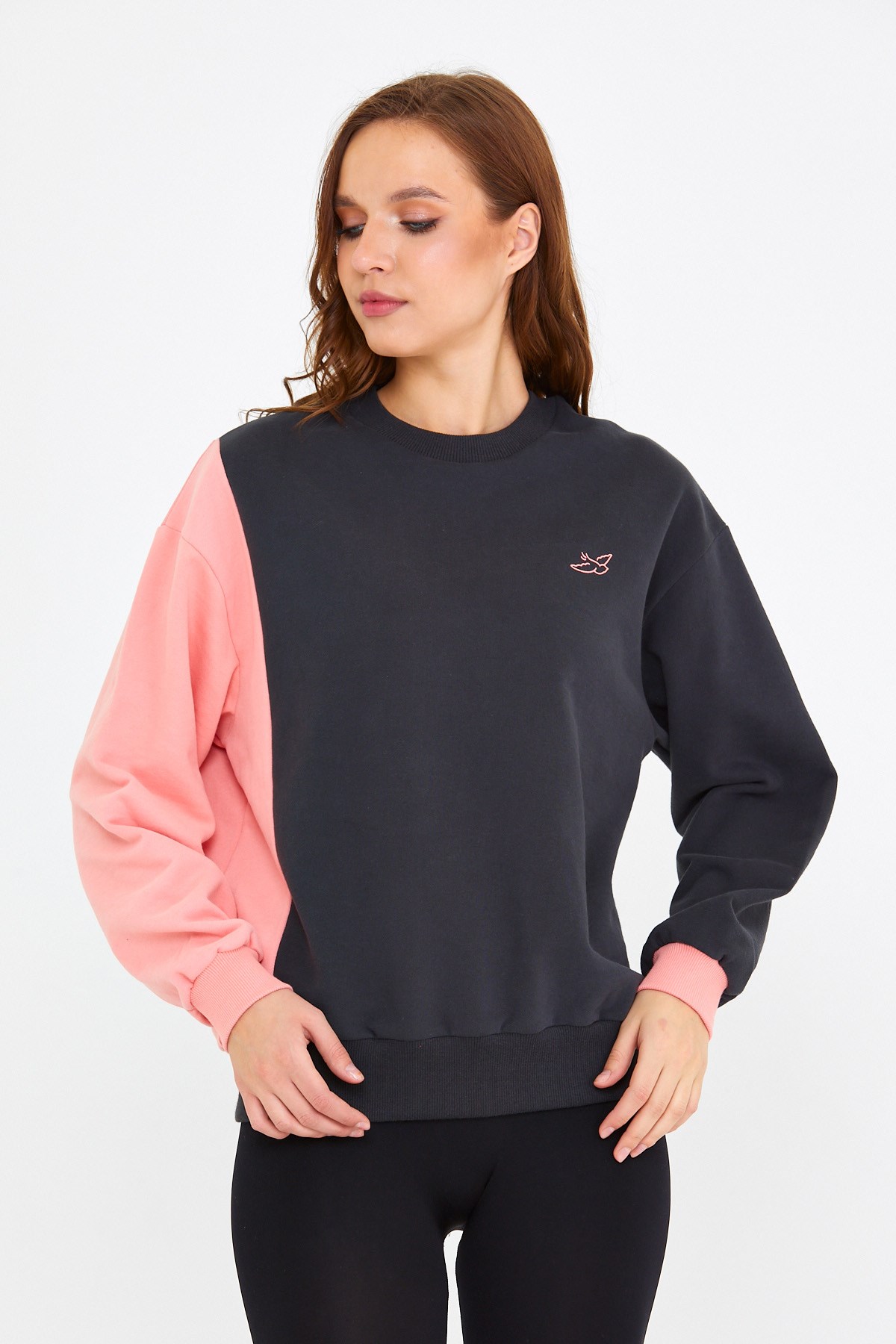 BRZ Collection Kontrast Renkli Özel Tasarım Kadın Sweatshirt