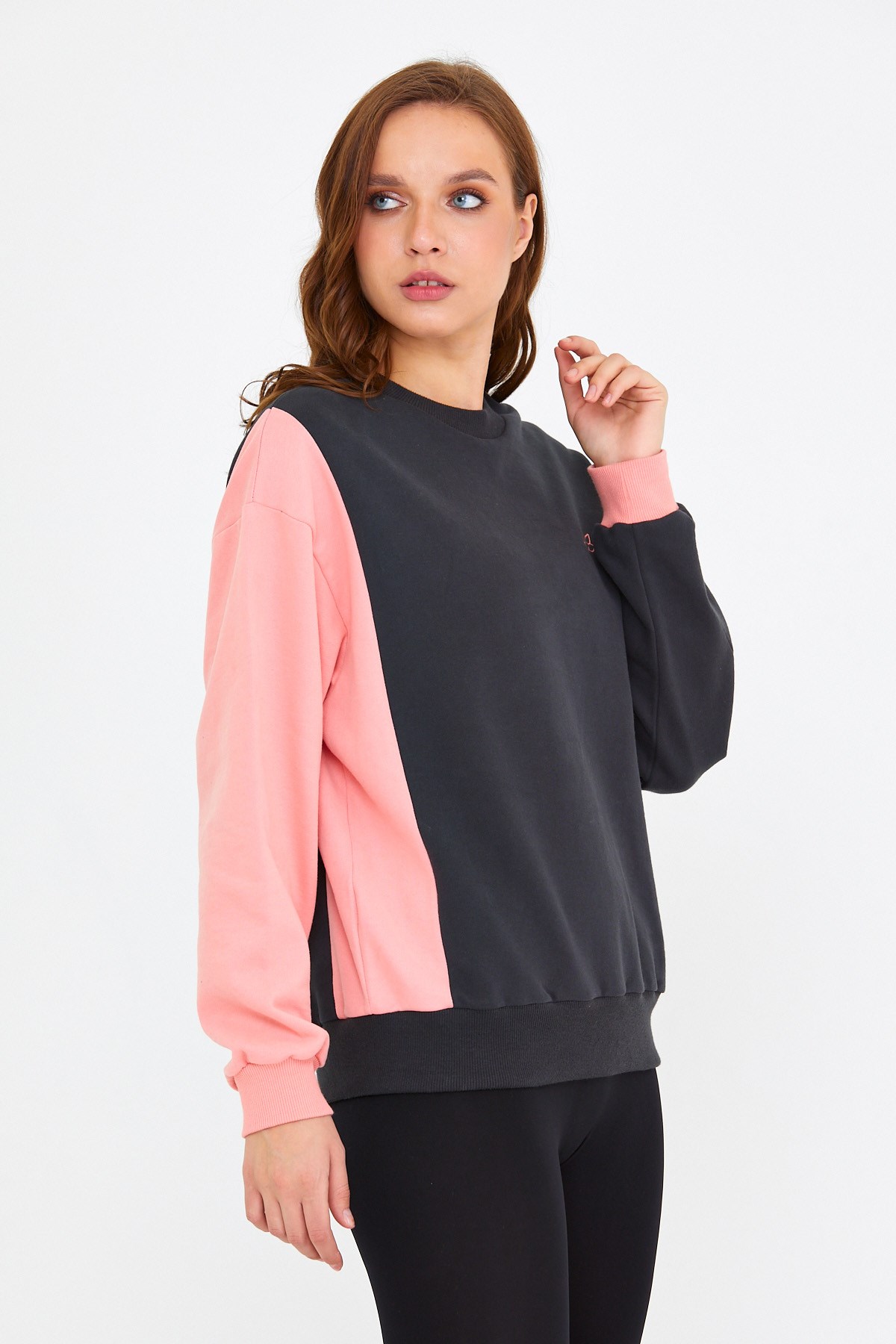 BRZ Collection Kontrast Renkli Özel Tasarım Kadın Sweatshirt