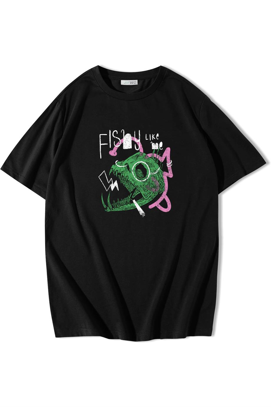 BRZ Collection Oversize Piranha Skull T-shirt