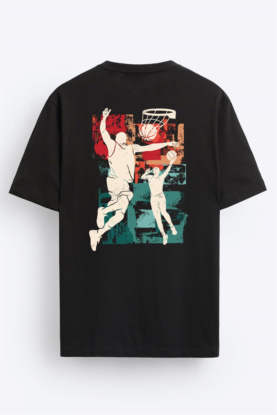 BRZ Collection Unisex Basketball Silhouette Regular Fit T-shirt