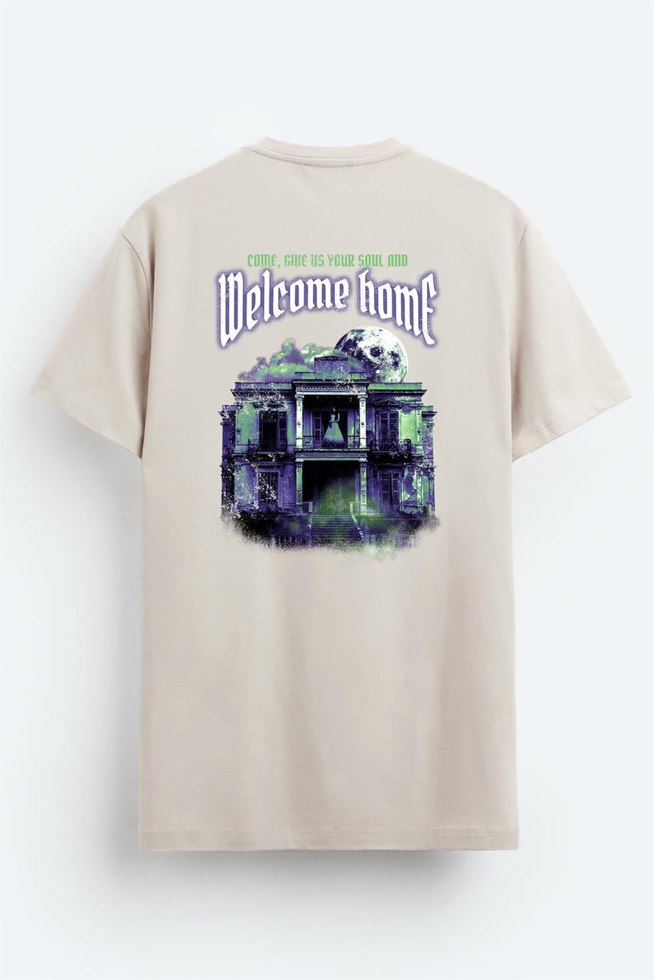 BRZ Collection Unisex HuntedHouse Welcome Home Regular Fit T-shirt