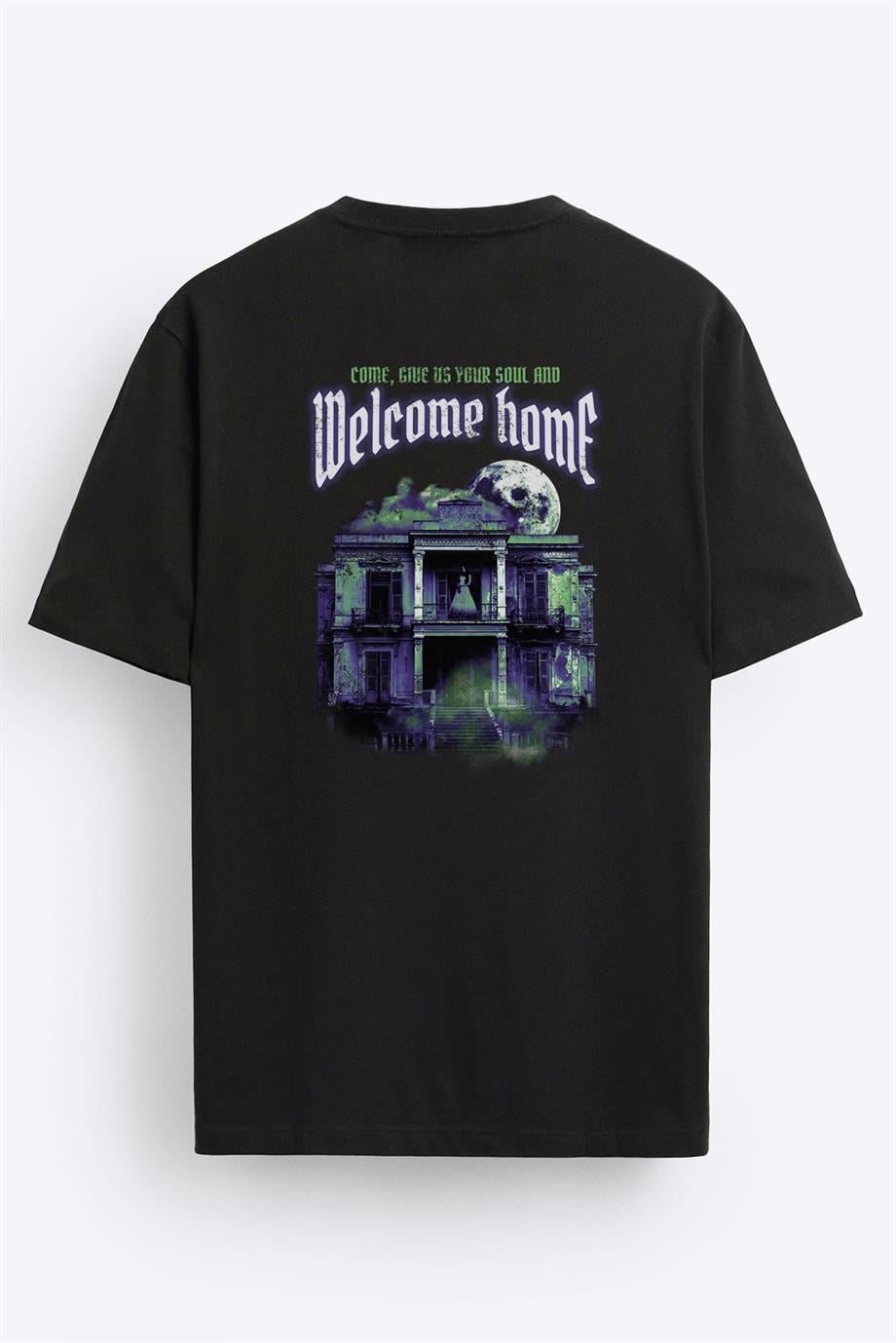 BRZ Collection Unisex HuntedHouse Welcome Home Regular Fit T-shirt