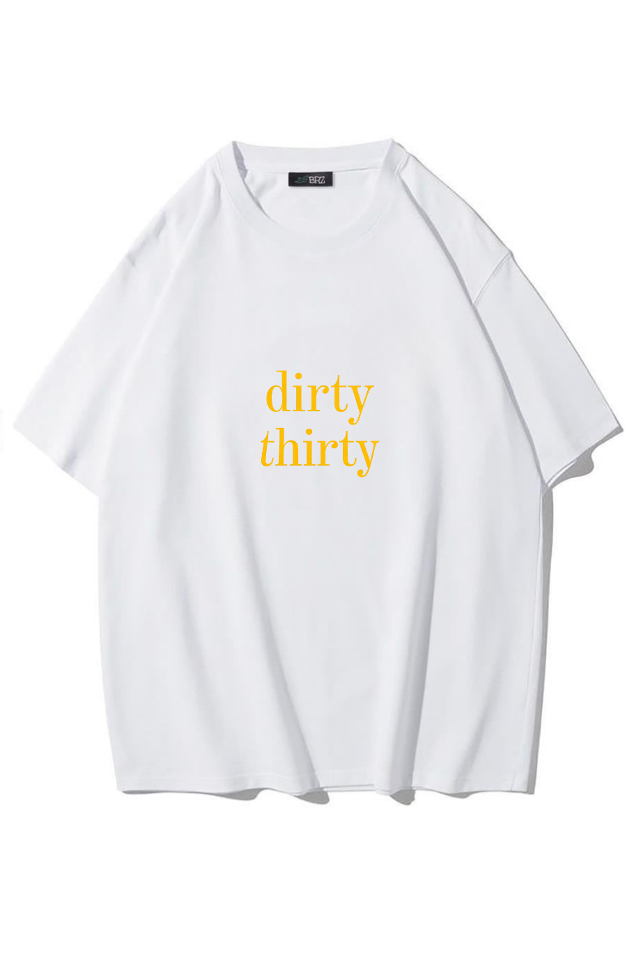 BRZ Collection Unisex OBRZ Collection Unisex Oversize Dirty Thirty (Sarı) T-shirt BEYAZ
