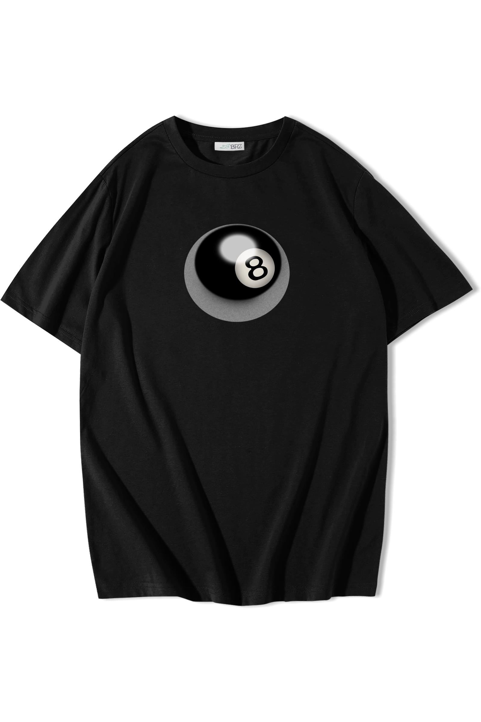 BRZ Collection Unisex Oversize 8 Ball T-shirt Siyah