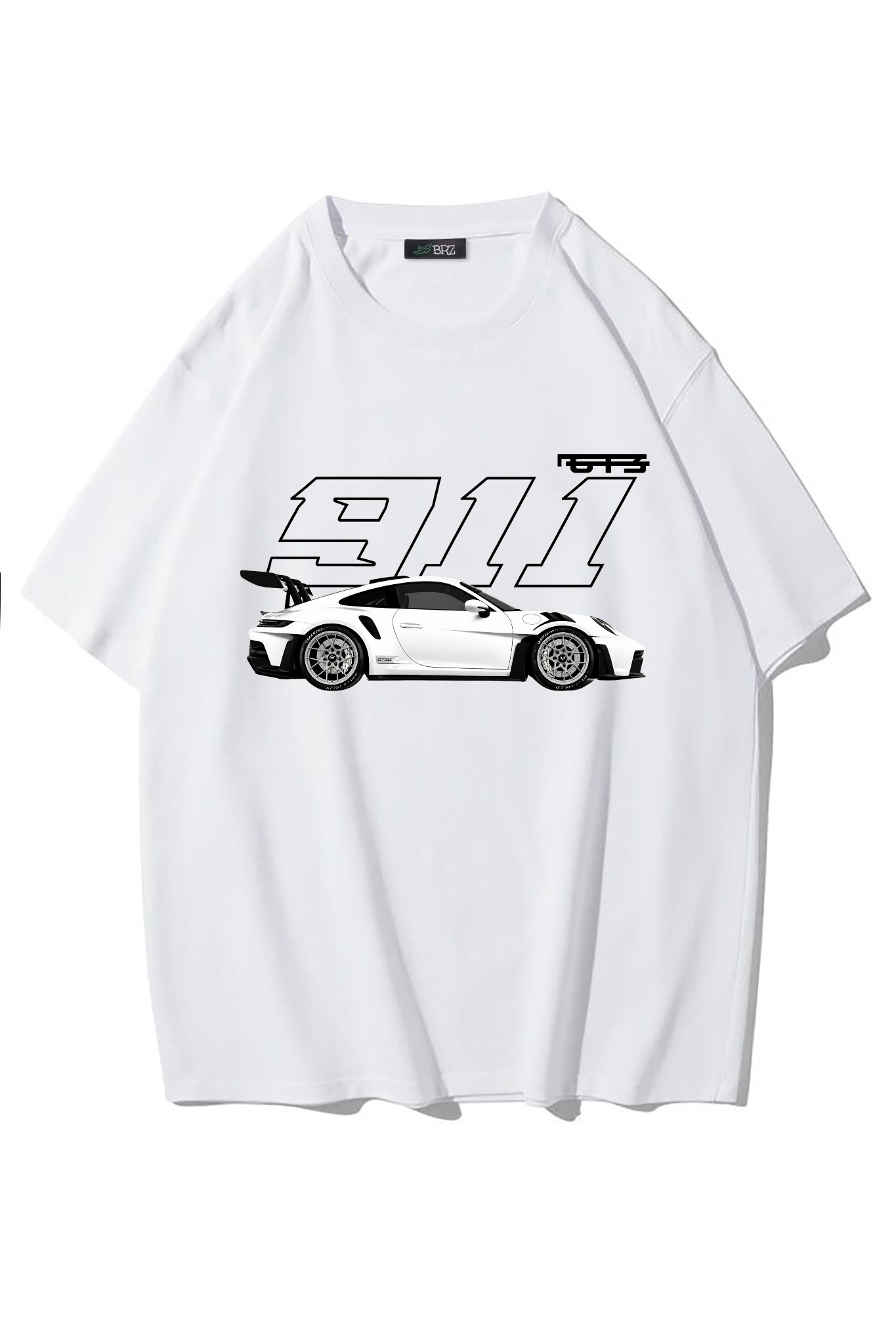 BRZ Collection Unisex Oversize 911 T-shirt (BEYAZ)